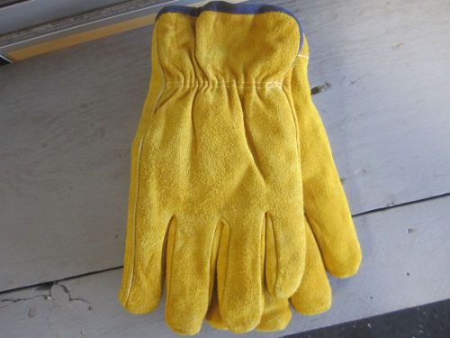 Cow Split Tan Fleece Glove, with Sherpa Faux Lining Size Large