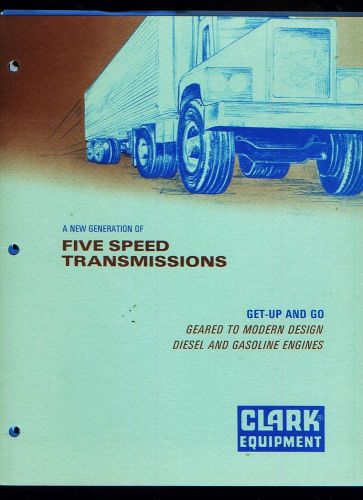 1970 Clark Equipment truck transmissions sales folder with 4 loose sales sheets