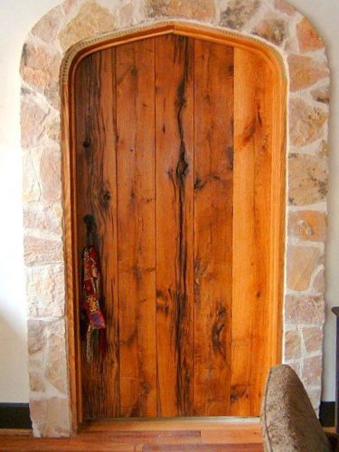 Oak plank interior door made to order from reclaimed barnwood for sale