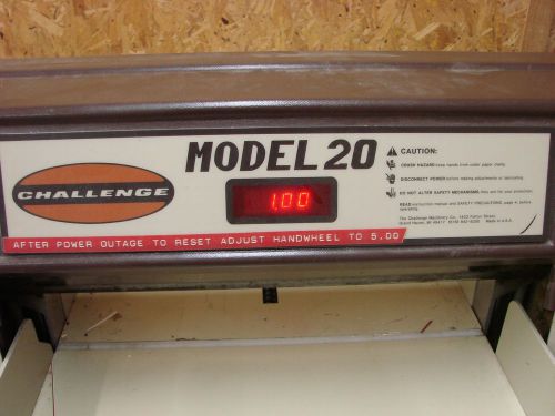 Model 20 Challenge Paper Cutting Machine ( Serial # 3010)
