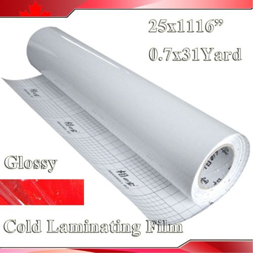 1116x25&#034; (0.7x31yard) 3mil glossy uv luster vinyl cold laminating film laminator for sale