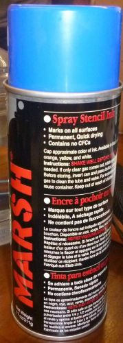 (12) Marsh BLUE Stencil Ink spray aerosol 11oz FSI-220-005 can paint sign poster