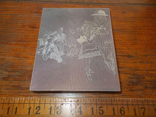 Vintage Czech Festival Printing Plate Block Dance Accordion Music