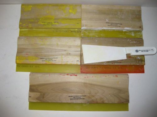 Silk Screen Printing Squeegee Set - Set of 5 Squeeges w/ 1 Goop Scoop