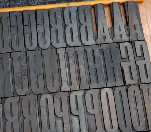 letterpress wood printing blocks 68pcs 4.92&#034; tall alphabet wooden type woodtype