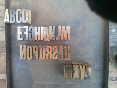 26 Letterpress Complete Alphabet Letters Wood Wooden Printing Type Vintage