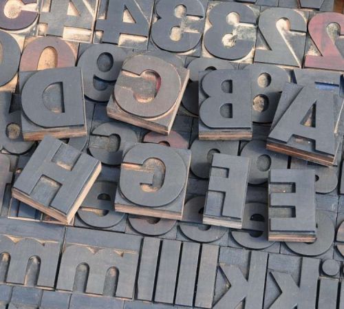 193pcs - 2.13&#034; letterpress wood printing blocks wooden alphabet type printer