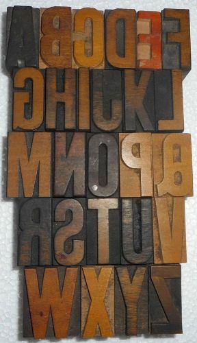 Vintage Letterpress Letter Wood Type Printers Block&#034;A To Z&#034; Collection.B599