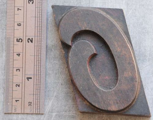 letter &#034;O&#034; fancy letterpress wood block wonderful patina alphabet old vintage 3