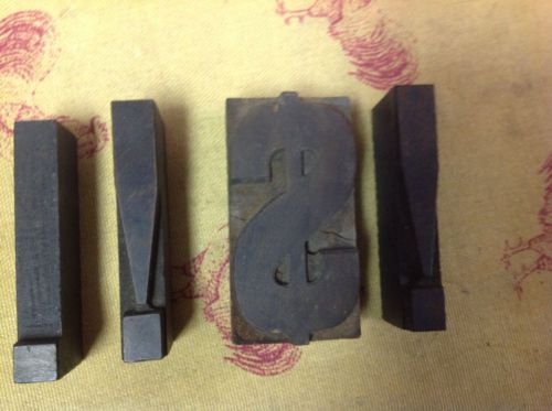 Antique Vintage Letterpress Wood Type Printers Block Symbols