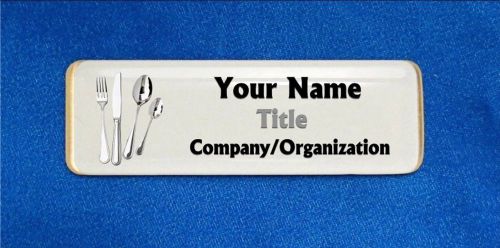 Utensils Custom Personalized Name Tag Badge ID Restaurant Caterer Food Service