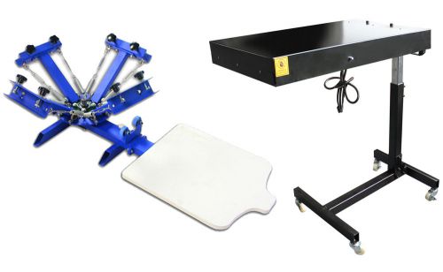 Screen printing diy beginner&#039;s best choice 4 color 1 station press &amp; 1800w dryer for sale