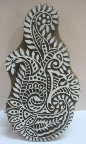 Wooden hand carved paisly designe printing block tattoo heena bra christmas gift for sale