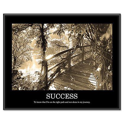 &#034;Success&#034; Framed Sepia Tone Motivational Print, 30 x 24