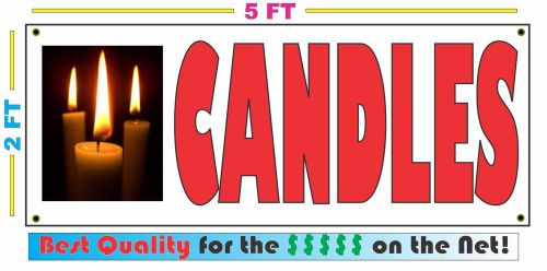 Full Color CANDLES w/ pic BANNER Sign NEW Larger Size Best Quality for the $$$