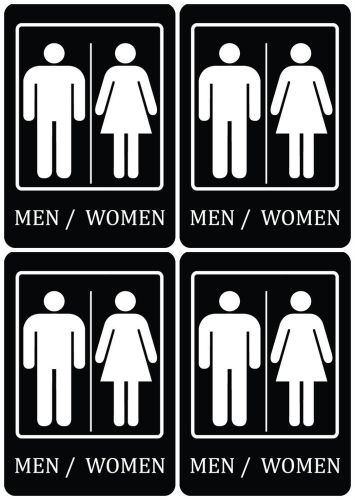 New Unisex Bathroom MEN/ WOMEN Sign Set Of Four High Quality Signs USA Made S103