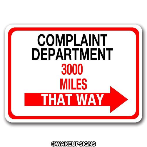 COMPLAINT DEPARTMENT ALUMINUM METAL 10&#034; BY 14&#034; FUNNY  EMPLOYEE SIGN MAN CAVE