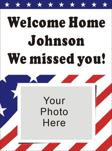 3ftX4ft Personalized Military Welcome Home Banner with Your Photo