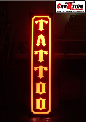 Led light box sign - 46&#034;x12&#034; - tattoo - neon / banner alternative, light up sign for sale