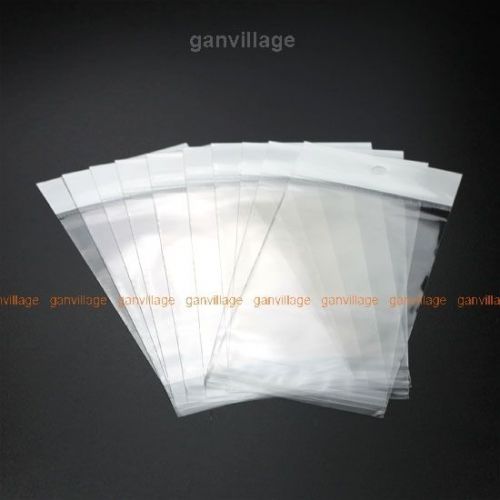 50 X OPP Bags Resealable Hang Sell Seal Pocket Beads Jewelry Phone Parts 9x20cm