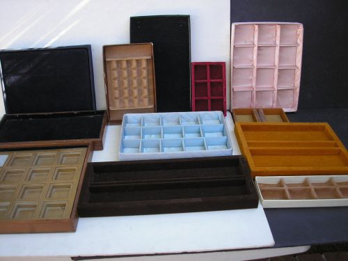Vintage felt &amp; board jewelry display boxes (12) for sale