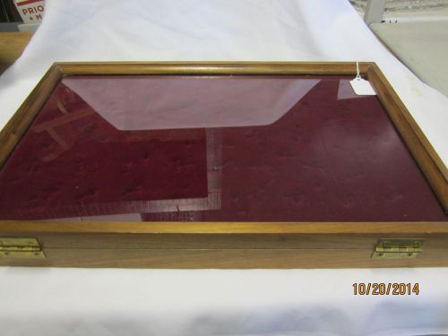 S&amp;D Quality Wood Products Wooden Jewelry Display Box w/ Glass Lid