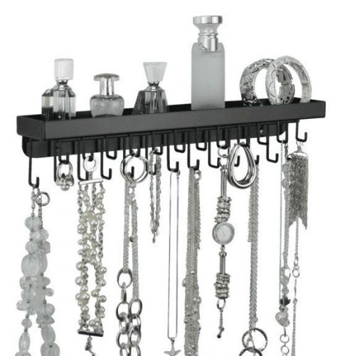 Wall mount necklace rack organizer jewelry storage bracelet holder  metal bronze for sale