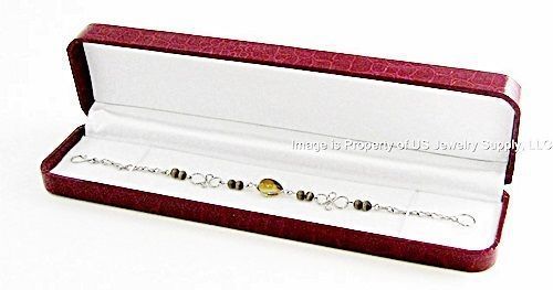 1 Elegant Red Crocodile Pattern Bracelet Watch Display Gift Box