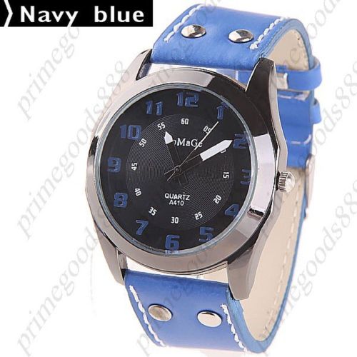 Synthetic Leather Quartz Wrist Wristwatch Free Shipping Women&#039;s Navy Blue