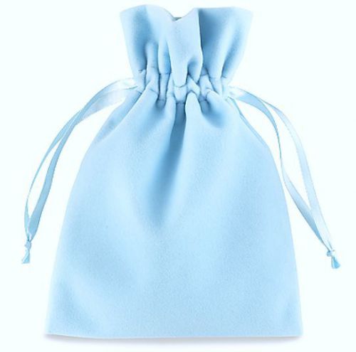 10 pcs deluxe plush velvet blue pouches jewelry gift bag with drawstrings 5 x 7&#034; for sale