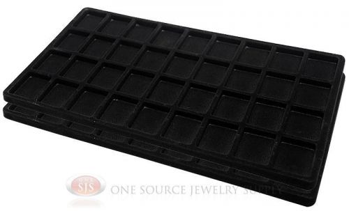 2 Black Insert Tray Liners W/ 36 Compartments Drawer Organizer Jewelry Displays