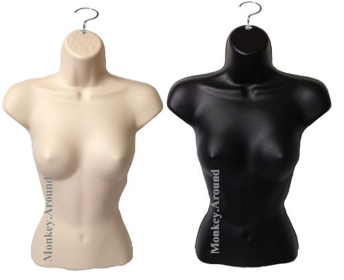 Set of 2 mannequin female torso body dress form display women clothing hanging for sale