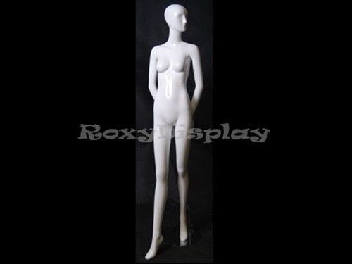 Female Fiberglass Glossy White Mannequin Eye Catching Abstract Style #MD-XD13W