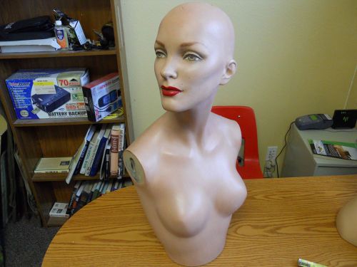 Vintage Female Mannequin Head Bust Torso Marked A4 rubber metal