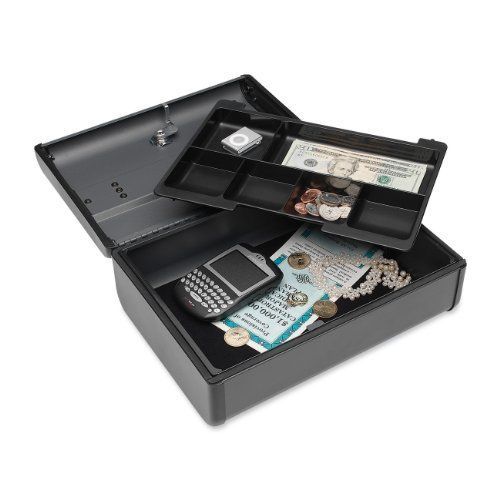 Steelmaster premier cash box - charcoal - 4.1&#034; height x 11.6&#034; width (2217012g2) for sale