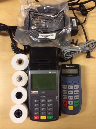 First data verifone fd-55 dual comm ip credit card machine with merchant account for sale