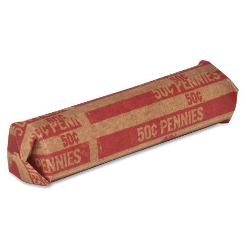 Sparco Coin Wrapper Pennies $.50 Red. Sold as Box of 1,000