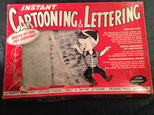 Vintage Jon Gnagy Instant Cartooning &amp; Lettering Kit NEAT!! VERY RARE!!