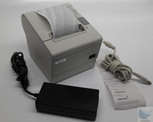Epson tm-t88iv pos thermal receipt printer w power supply usb tested &amp; working for sale