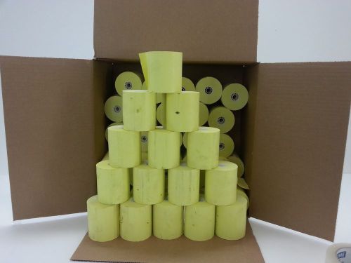 3-1/8 x 220&#034; x 50 Rolls Canary Thermal Point Of Sale Receipt Paper