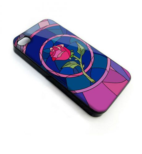 Beauty and the beast glass rose iPhone 4/4s/5/5s/5C/6 Case Cover kk3