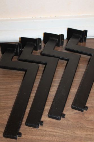 Lot of 12 slat wall shelf brackets black 15&#034; metal chrome for sale