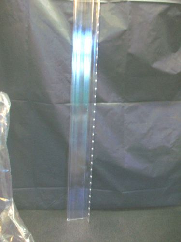 4&#039; CLEAR PLASTIC SCREW ON SIGN HOLDERS 4 SHELVING SLIDE THRU CHANNELS RETAIL 3PC
