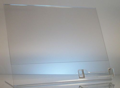 12 Clear acrylic 11 x 8.5 sign display with business card holder wholesale lot