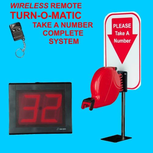 WIRELESS Turn-O-Matic TAKE A NUMBER SYSTEM 20019-UL SATO CHECKPOINT ULINE NEW