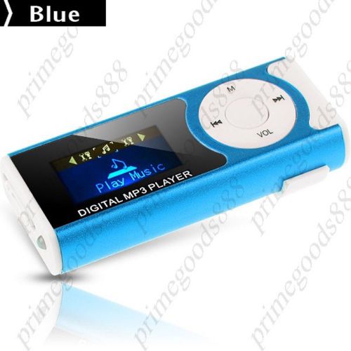 Mini Clip Design Digital MP3 Music Player TF Card Deal Free Shipping in Blue