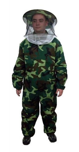 New camo professional cotton full body beekeeping bee keeping suit w/ veil hat for sale