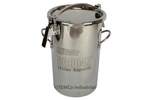 TEMCo 10 Liter 2.5 Gallon Stainless Steel Milk Can Wine Pail Bucket Tote Jug