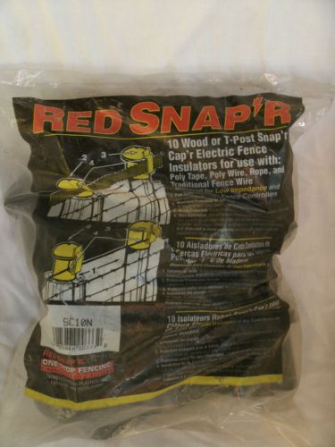 New red snap&#039;r snap cap electric fence insulators use w/ tape wire,rope 10 inbag for sale