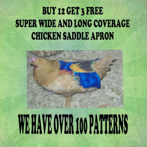 12+3 FREE   SUPER WIDE &amp; LONG Chicken Saddle Apron CHICKEN HATCHING EGGS